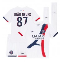 Paris Saint-Germain Joao Neves #87 Fotballklær Bortedraktsett Barn 2024-25 Kortermet (+ korte bukser)